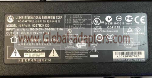 New Original 24V 5A LI SHIN 0227B24120 Ac adapter
