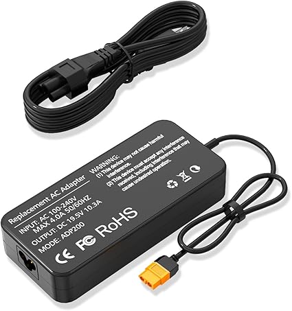 AC Power Adapter 200W 19.5V 10.3A RC Charger Power Supply XT60 Plug AC 100-240V 50/60Hz for LiPo Bat