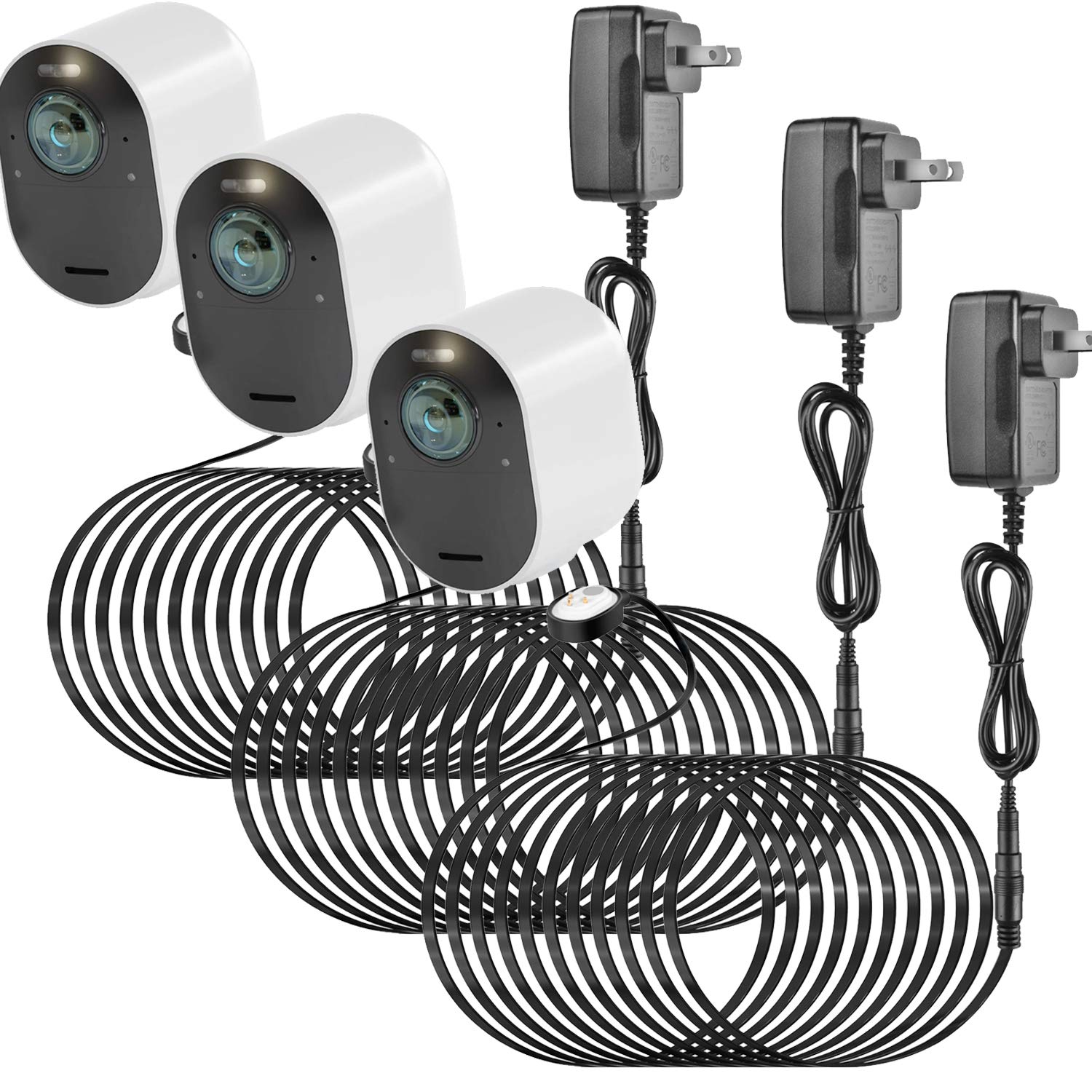 3Pack 25FT Outdoor Magnetic Charging Cable for Arlo Pro 4/Arlo Ultra 2/Arlo Pro3/Arlo Ultra/Arlo Pro