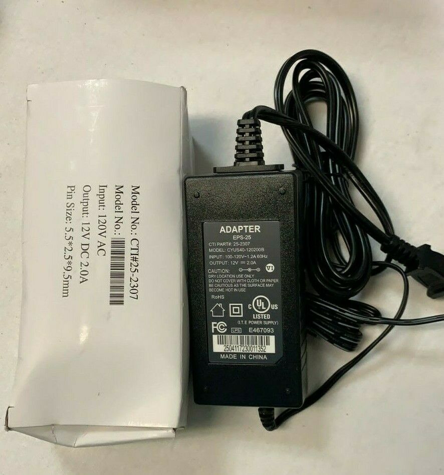 New. Adapter Comcast EPS-25 CTI# 25-2307 Model CYUS40-120200B Output: 12V 2A Type: Adapter Output