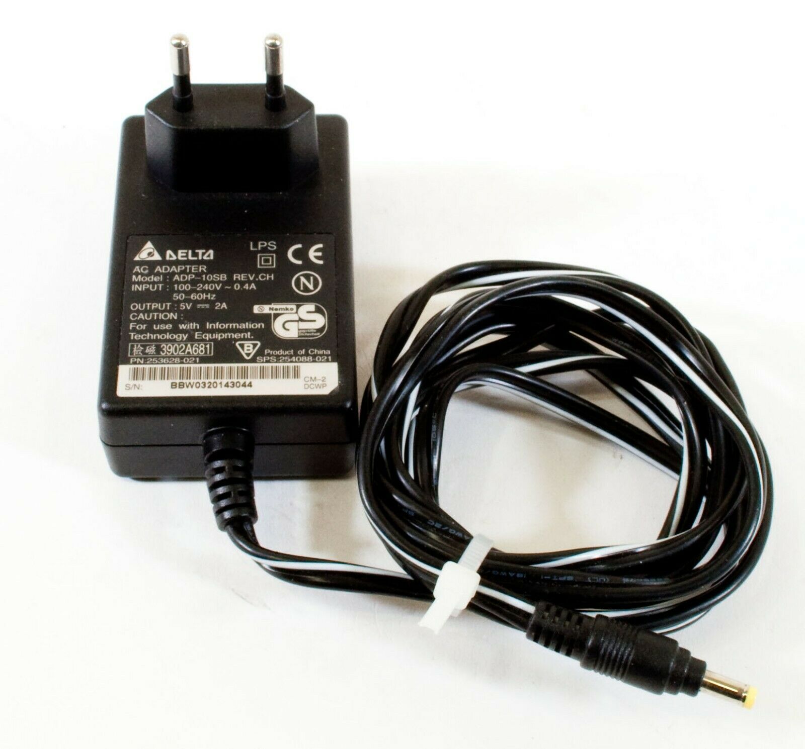 Delta ADP-10SB AC Adapter 5V 2A Original Charger Power Supply Europlug H252 Output Current: 2 A Vo