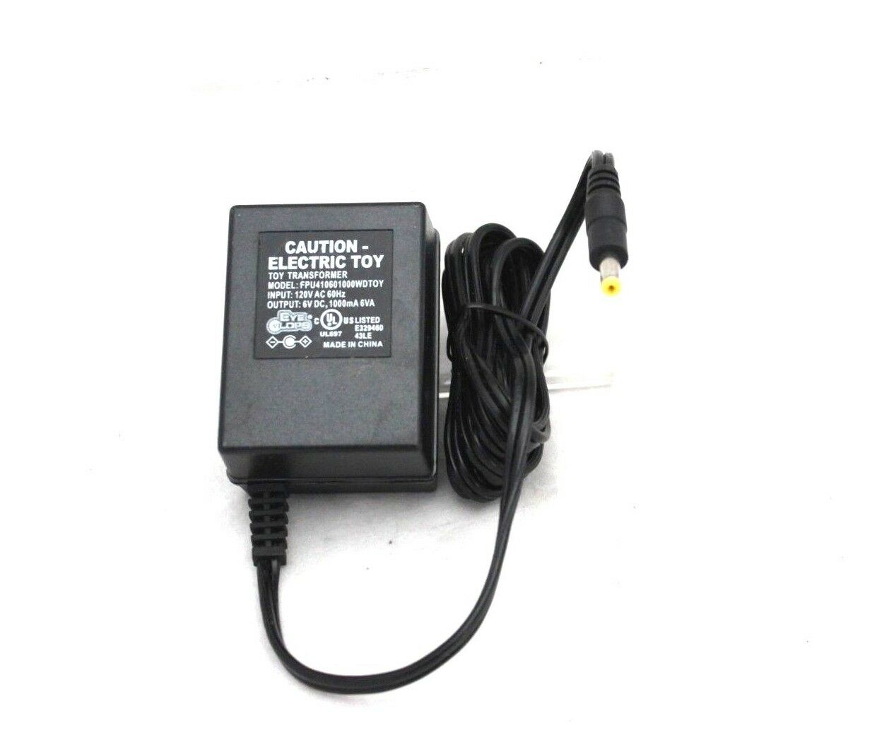 ELECTRIC TOY Transformer Adapter Charger FPU414060100WDTOY 6VDC 100mA 6VA Brand: ELECTRIC TOY Com - Click Image to Close