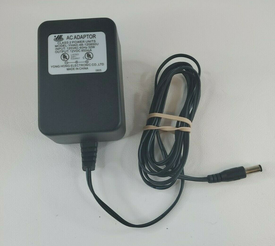 12V 850mA Yong Hong Electronic AC Power Adaptor - Yong Hong YHAD-48-120850U Country/Region of Manuf