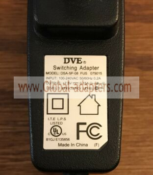New Original 7.5V 0.15A DVE DSA-SP-08 FUS Power Supply AC Adaptor - Click Image to Close