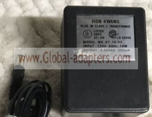 New Original 9.45V 600mA HON-KWANG A7-10-02 Ac Adapter