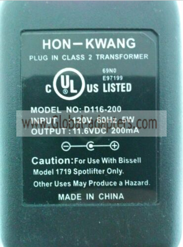 New Original 11.6V 200mA Hon-Kwang D116-200 Ac Adapter