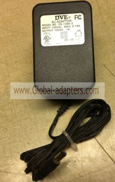 New Original 12V 1A DVE DV-1280-3 AC Adapter - Click Image to Close