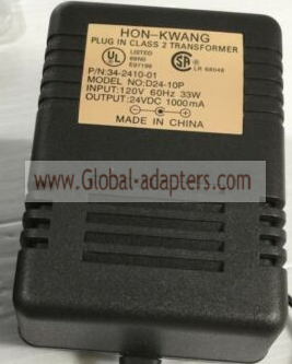New Original 24V 1A HON-KWANG 34-2410-01 D24-10P Ac Adapter