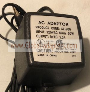Original import 9V 1.5A AE-980 DV-1215A-1 Ac adapter