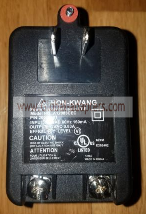 New Original 12V 0.83A Hon-Kwang A12083CEC 20008801 Ac Adapter