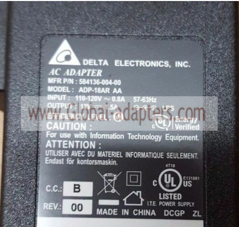 New Original 12V 1.5A Delta ADP-18AR AA AC Adapter - Click Image to Close