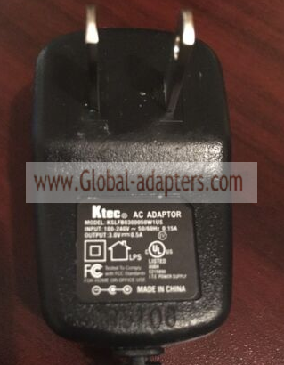 New Original 3V 0.5A Ktec KSLFB0300050W1US AC Adapter