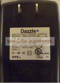 New Original 5V 2.8A DAZZLE DVE DSA-0151F-05 AC Adapter - Click Image to Close