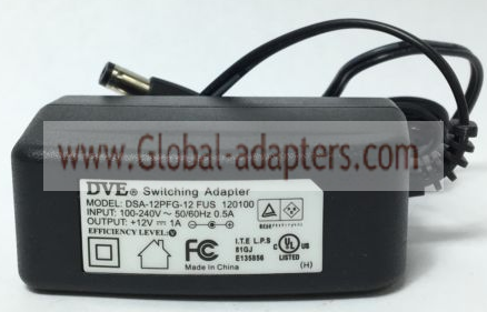 New Original 12V 1A DVE DSA-12PFG-12FUS (120100) Switching Adapter