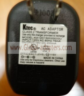 New Original 15V 200mA KTEC KA12D1150020033U Ac Power Adapter
