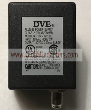 New Original 12V 200mA DVE DV-1220DC AC Adapter - Click Image to Close