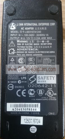New Original 12V 3.33A Li Shin LSE0107A1240 AC Adapter