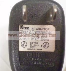New Original 9V 200mA Ktec KA12A090620023U Ac Adapter - Click Image to Close