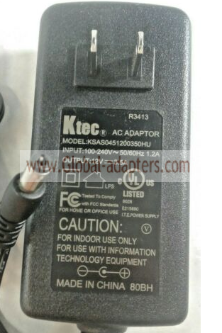 New Original 12V 3.5A Ktec KSAS0451200350HU AC Adapter