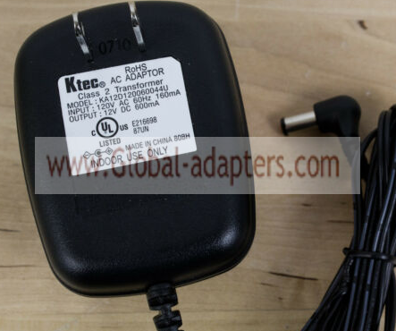 New Original 12V 600mA Ktec KA12D120060044U Power Supply AC Adapter - Click Image to Close