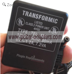 NEW 6V 1.2A TRANSFORMIC TEL-481 Ac Adapter