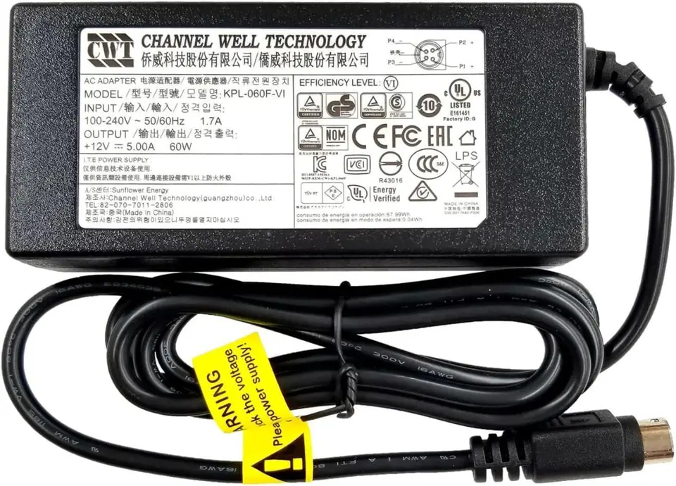 KPL-040F-VI 4-Pin Power Adapter 40W 12V 3.33A for 7808HGH/7816HGH/7216HQHI-K1 Compatible Brand Univ