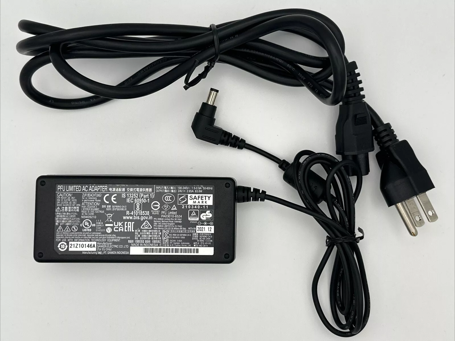 Genuine Fujitsu FI-7160 FI-7180 FI-7260 24V 2.65A AC Adapter Power Supply + Cord Brand Fujitsu Comp