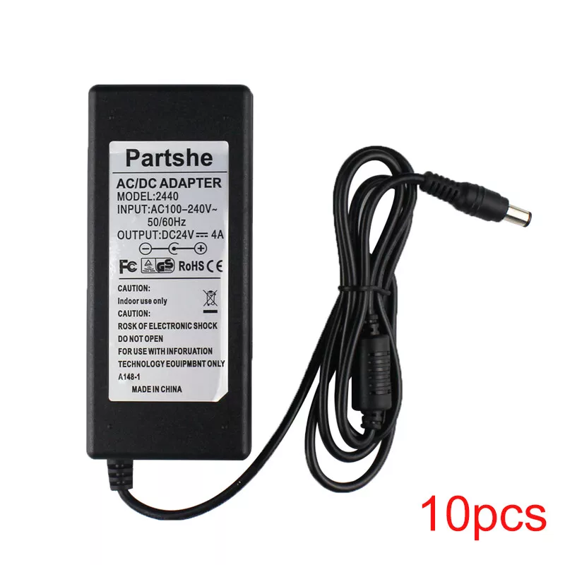 10pcs AC/DC Adapter for Zebra GK420d GK420t GX420d GX420t Power Supply 24V 4A Brand Unbranded MPN F