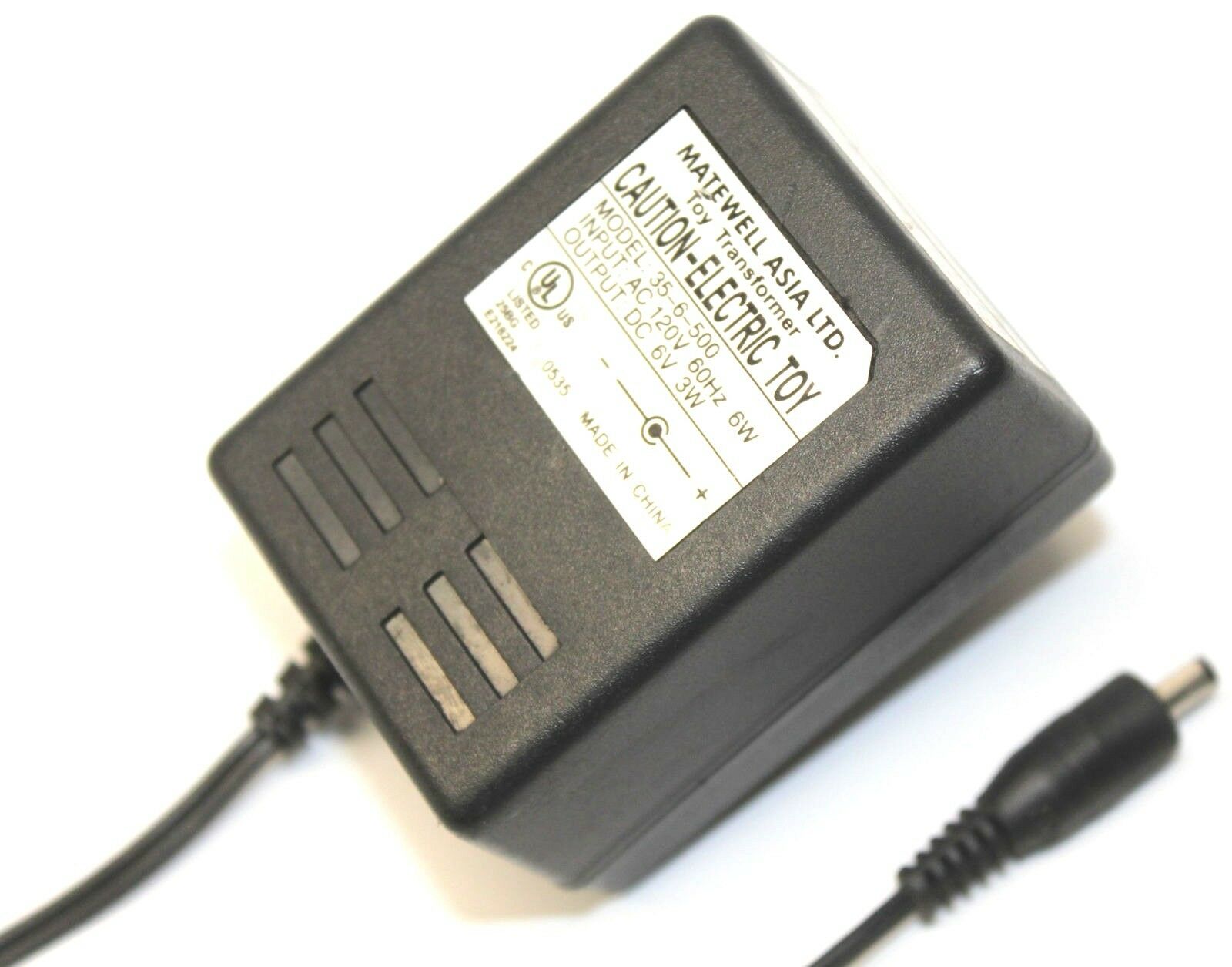 Matewell 35-6-500 Toy Transformer AC Adapter 6 Volts 3 Watts Power Supply Cable MPN: Does Not Ap