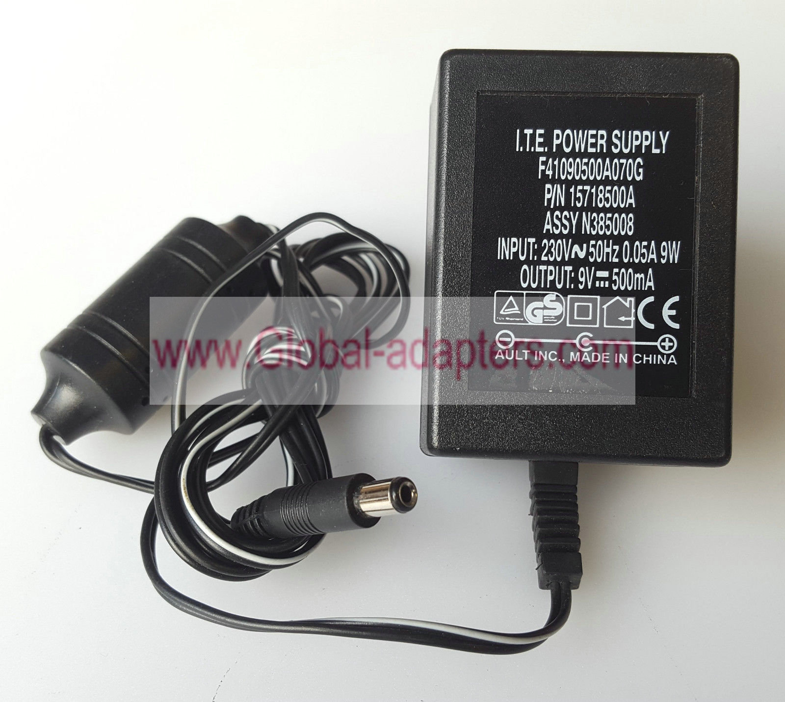 New AULT INC.F41090500A070G AC/DC POWER SUPPLY ADAPTER 9V 0.5A 15718500A Charger