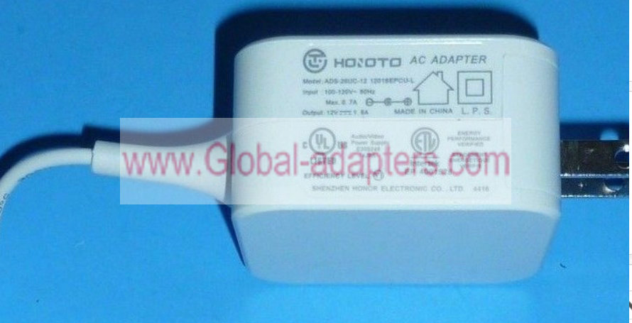 Adaptador Corriente Honor Adaptador De Corriente Top CHARGEUR 12V - Reemplazo Para Cargador Honor ADS-18C-12, Entrada 100-240V, Cable De 120 Cm Cargador 100-240V AC