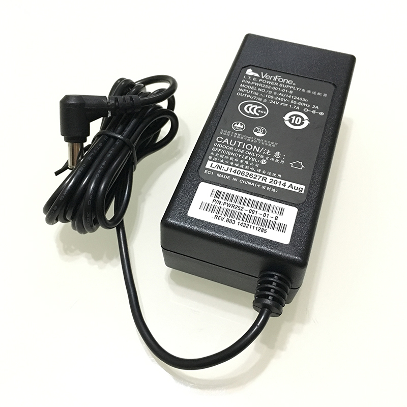 New VeriFone 24V 1.7A AU1412403n PWR252-001-01-B ac adapter for POS power charger
