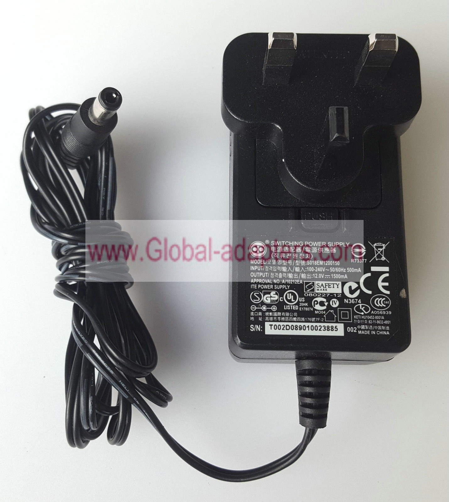 New Genuine Western Digital S018EM1200150 UK Plug AC Power Adapter Charger 18W 12V 1500mA