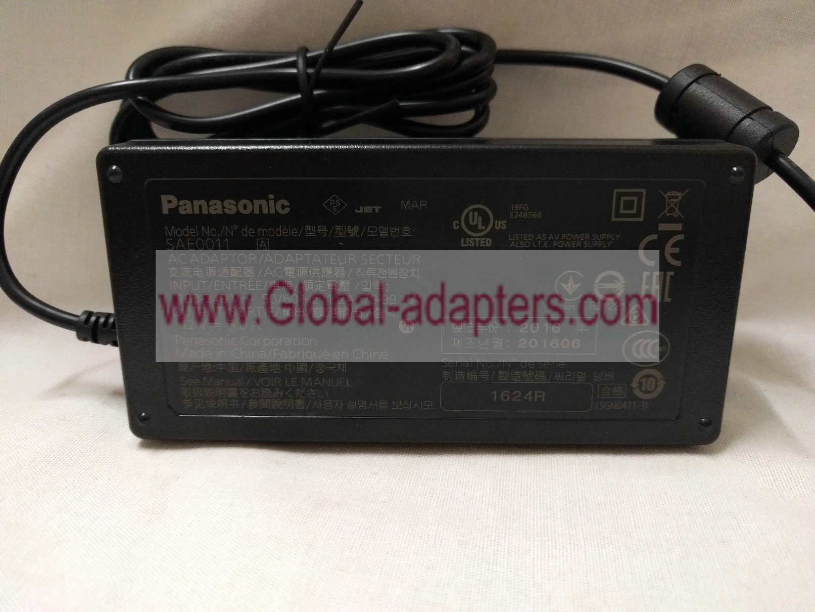 NEW Panasonic SAE0011AD AC 12VDC 3.0A Adapter - Click Image to Close