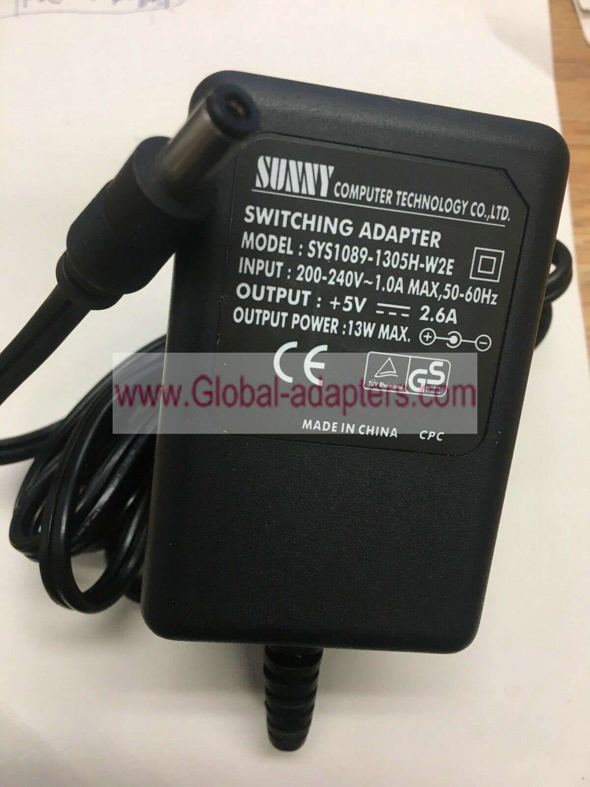 NEW Sunny SYS1089-1305H-W2E Switching Adapter 5V 2.6A Power Supply Transformer
