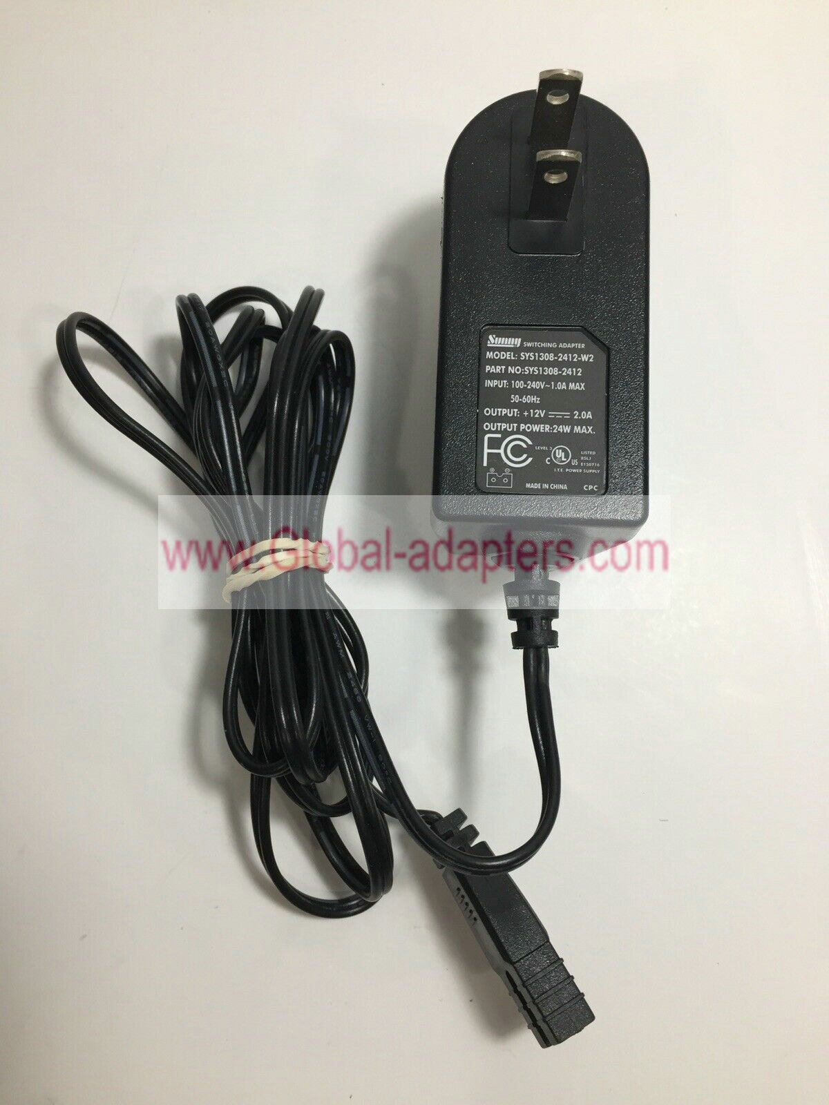 Brand new Sunny SYS1308-2412-W2 12V 2A SYS1308-2412 ac adapter power charger US plug